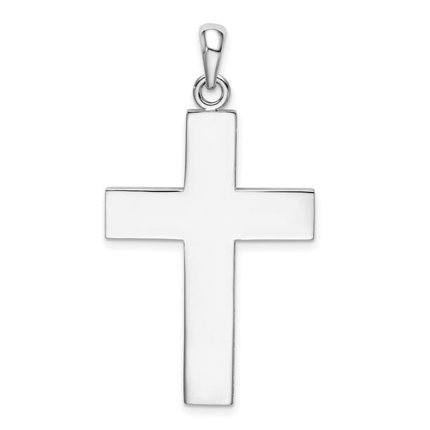Diamond2Deal 925 Sterling Silver Polished Textured Large Floral Cross w Jesus Pendant 